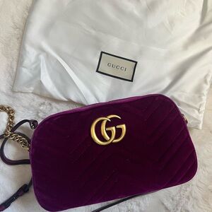 Gucci Velvet Shoulder Bag - Purple